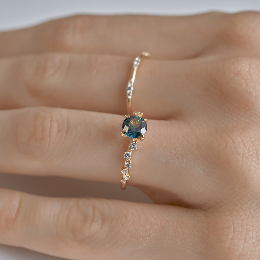 Sage Ring - 1.03ct Round Sapphire - Raelyn Rose Jewellery