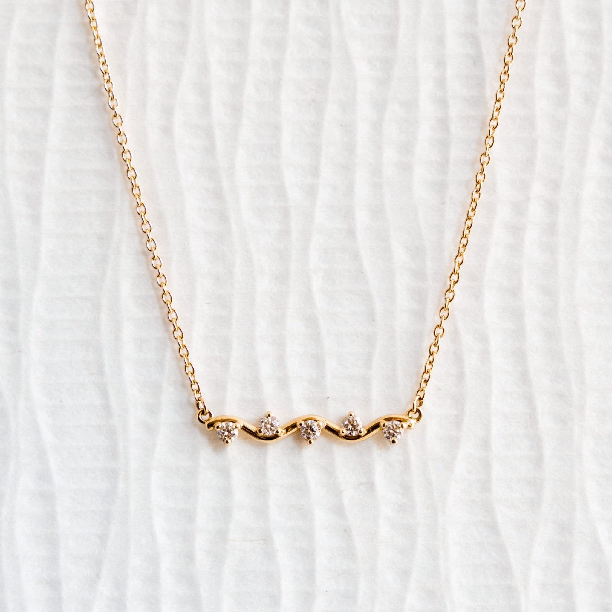 Ripple Necklace – Diamond Pendant in 18k Gold Raelyn Rose Jewellery