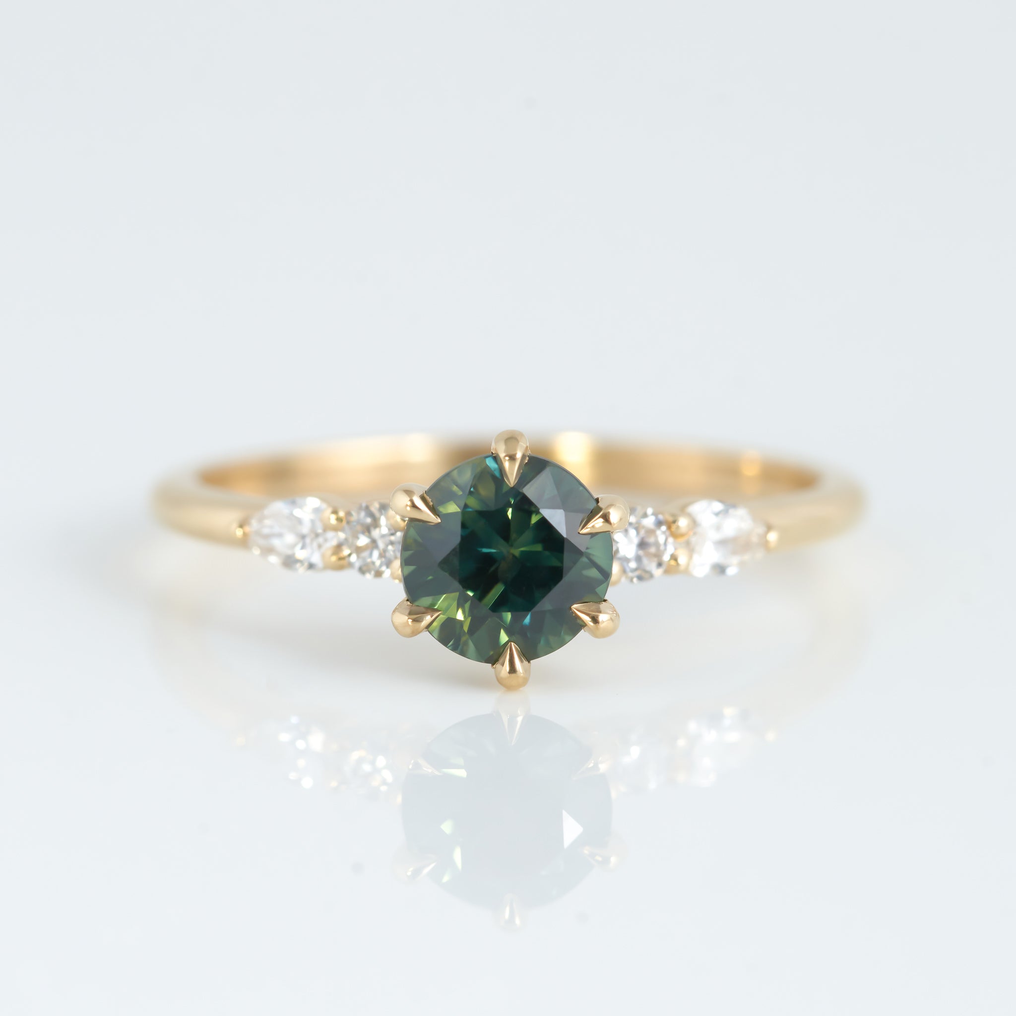 Tempest Ring – Green Sapphire Diamond Engagement Ring Raelyn