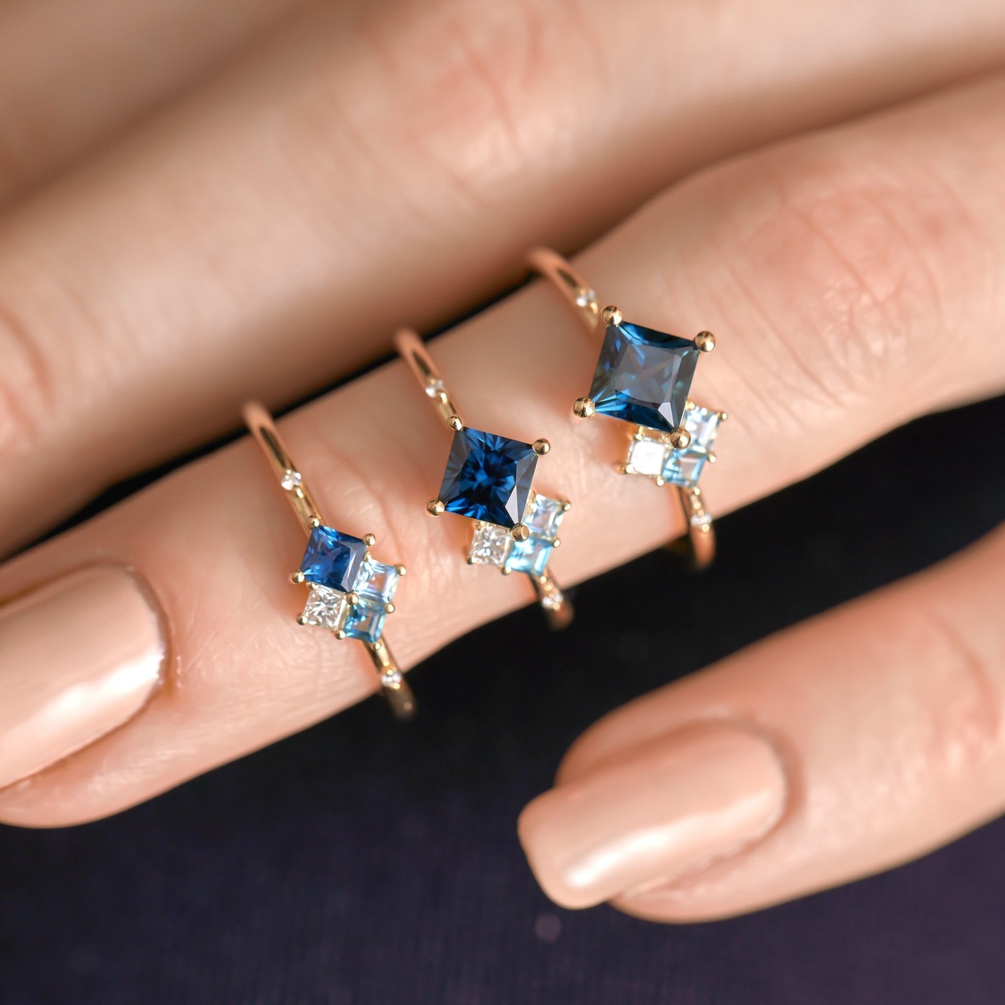 Square Cluster Rings - Raelyn Rose Jewellery
