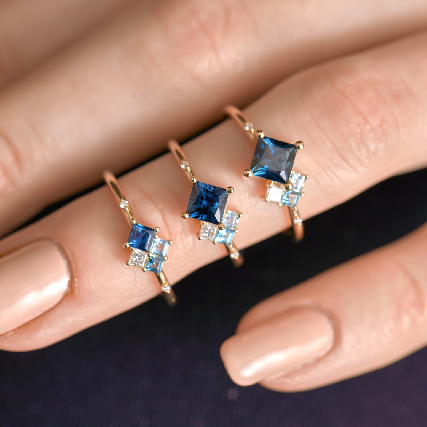 Square Cluster Rings - Raelyn Rose Jewellery