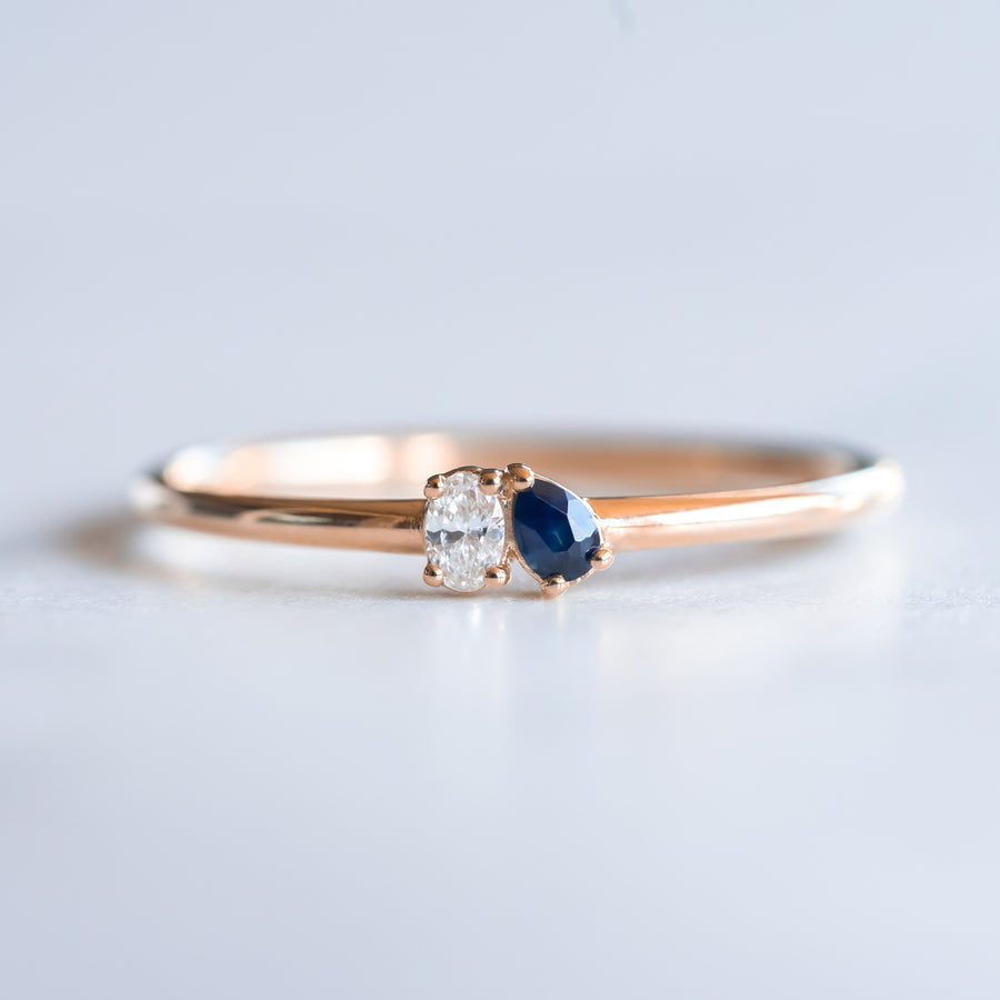 Mini Toi Et Moi Ring - Sapphire