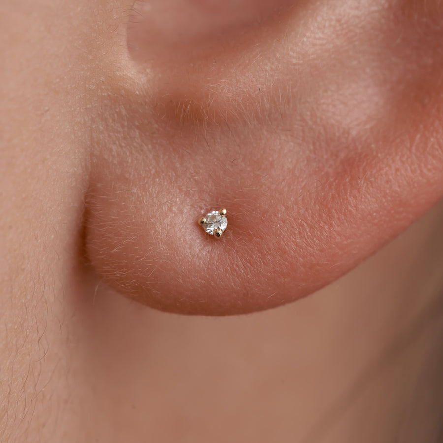 Mini Earrings - 1.5mm Round Diamond