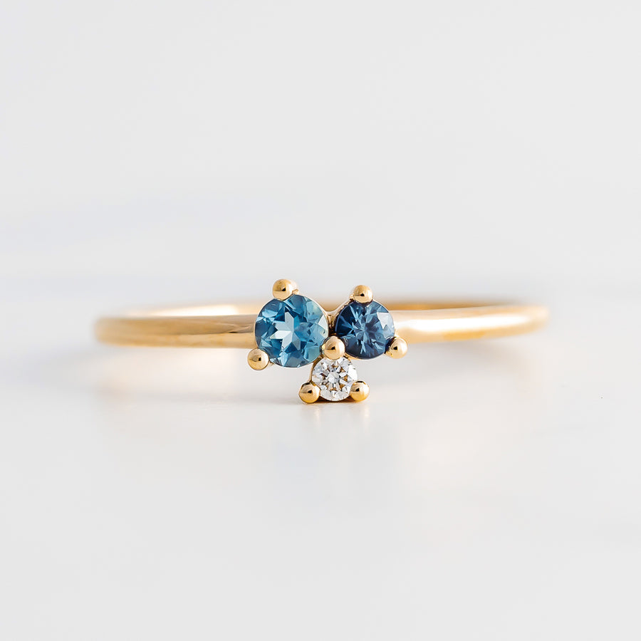 Blue Blossom Cluster Ring