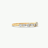 V406 - Wedding Band Of Pear & Round Brilliant Stones