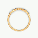 V406 - Wedding Band Of Pear & Round Brilliant Stones