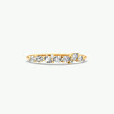 V406 - Wedding Band Of Pear & Round Brilliant Stones