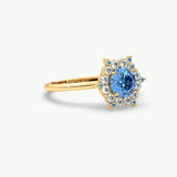 V446 - Halo Ring Of Round Brilliant Stones