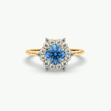 V446 - Halo Ring Of Round Brilliant Stones