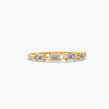 V518 -  Scattered Serenity Ring Of Emerald & Round Diamonds