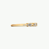 V518 -  Scattered Serenity Ring Of Emerald & Round Diamonds