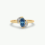 V555 - Halo Cluster Ring Of Marquise & Round Brilliant Stones