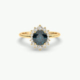 V737 - Tapered Halo Ring Of Round Stones