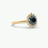 V737 - Tapered Halo Ring Of Round Stones