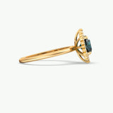 V737 - Tapered Halo Ring Of Round Stones