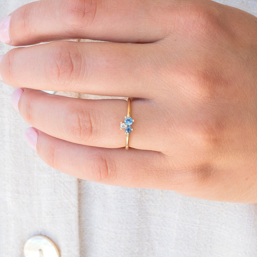 Blue Blossom Cluster Ring - Rings - Raelyn Rose Jewellery