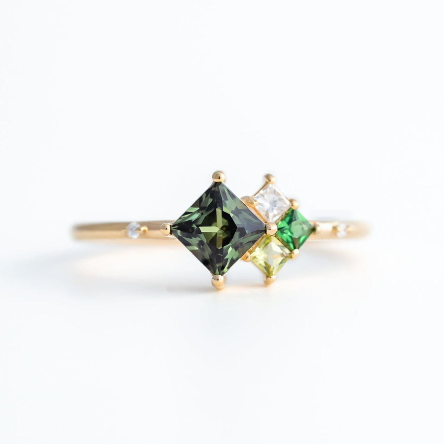 Forest Cluster Ring - 0.59ct Sapphire - Rings - Raelyn Rose Jewellery