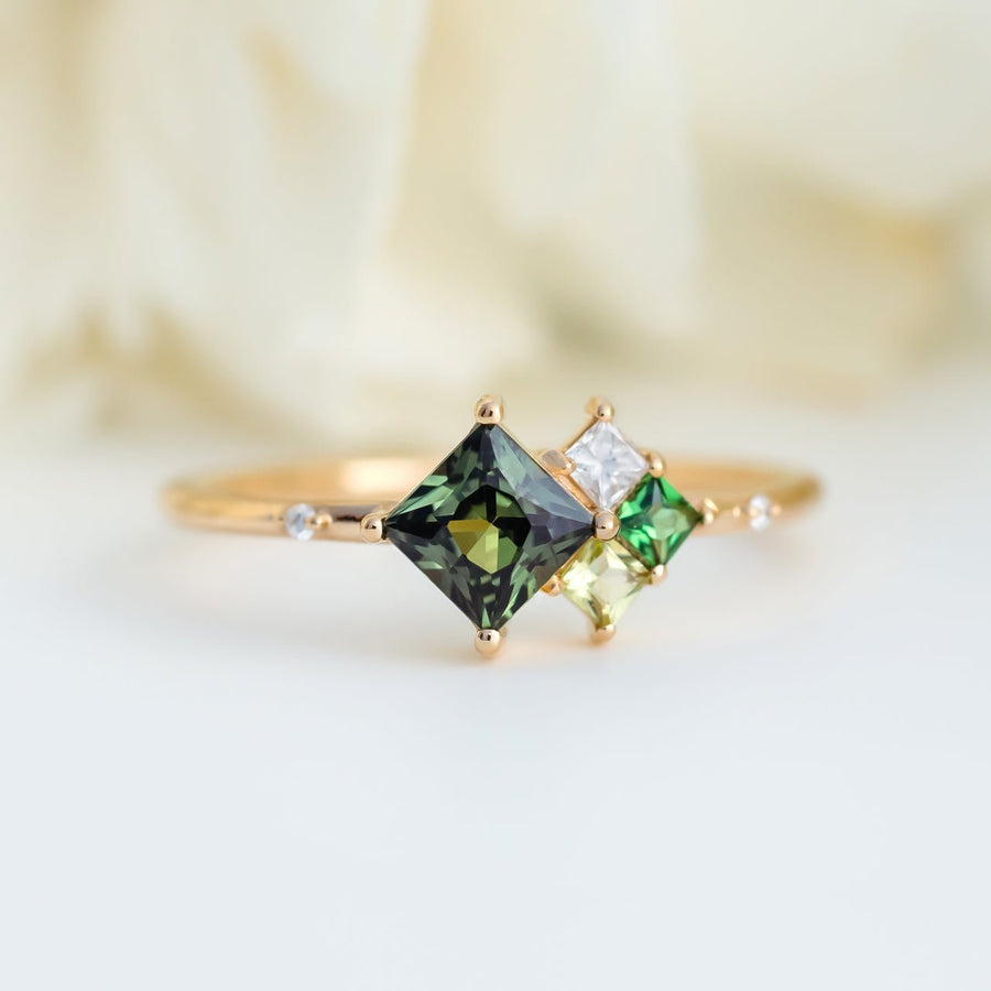 Forest Cluster Ring - 0.59ct Sapphire - Rings - Raelyn Rose Jewellery