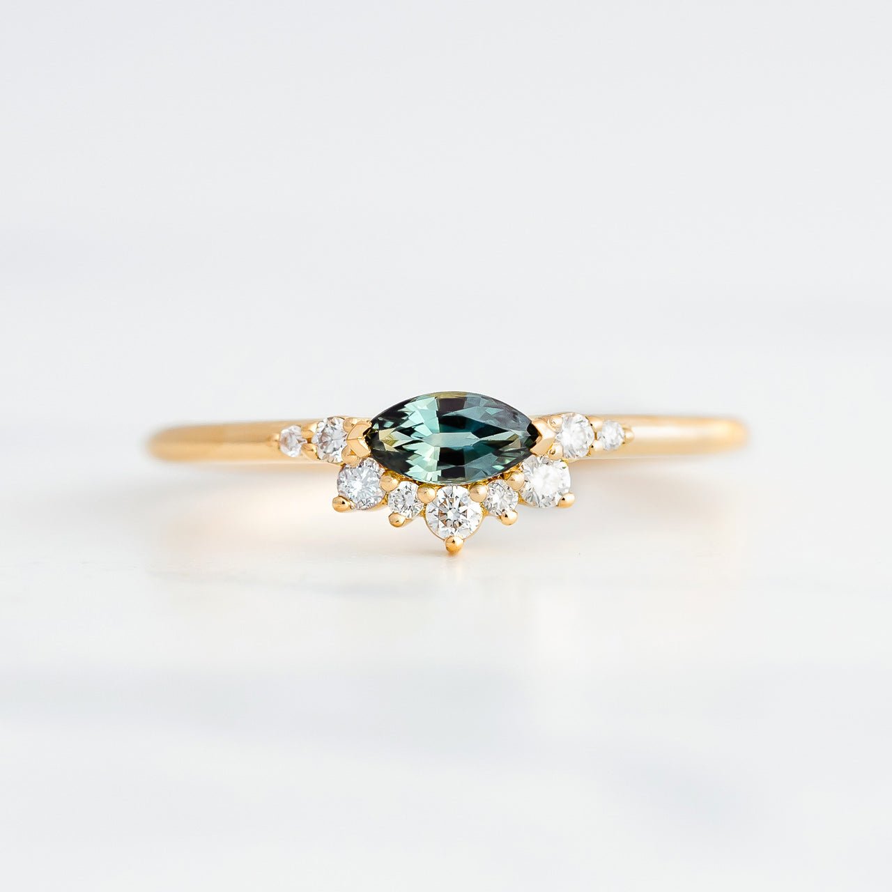 Half Lunar Ring - Marquise Sapphire - Rings - Raelyn Rose Jewellery