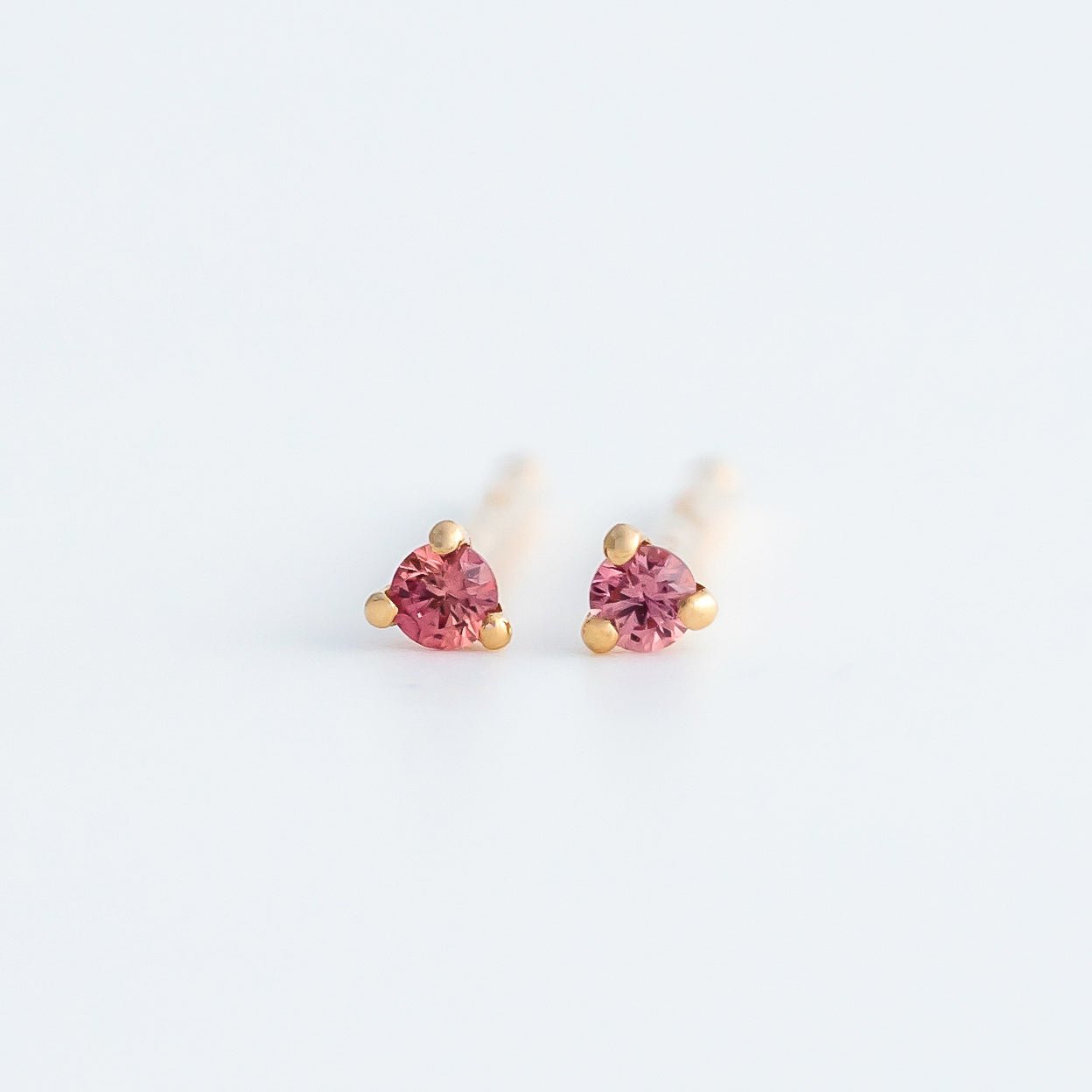 Mini Earrings - 1.5mm Pink Sapphire - Earrings - Raelyn Rose Jewellery
