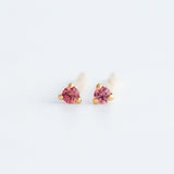 Mini Earrings - 1.5mm Pink Sapphire - Earrings - Raelyn Rose Jewellery
