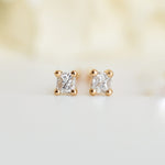 Mini Earrings - 2mm Princess Diamond - Earrings - Raelyn Rose Jewellery