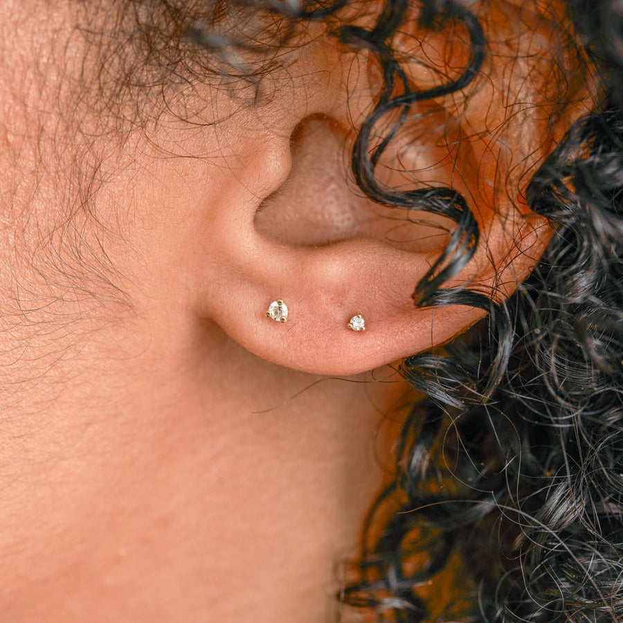 Mini Earrings - 2mm Round Diamond - Earrings - Raelyn Rose Jewellery
