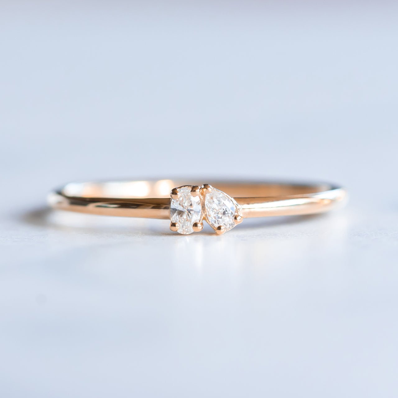 Mini Toi Et Moi Ring – Oval Pear Cut Diamonds Raelyn Rose