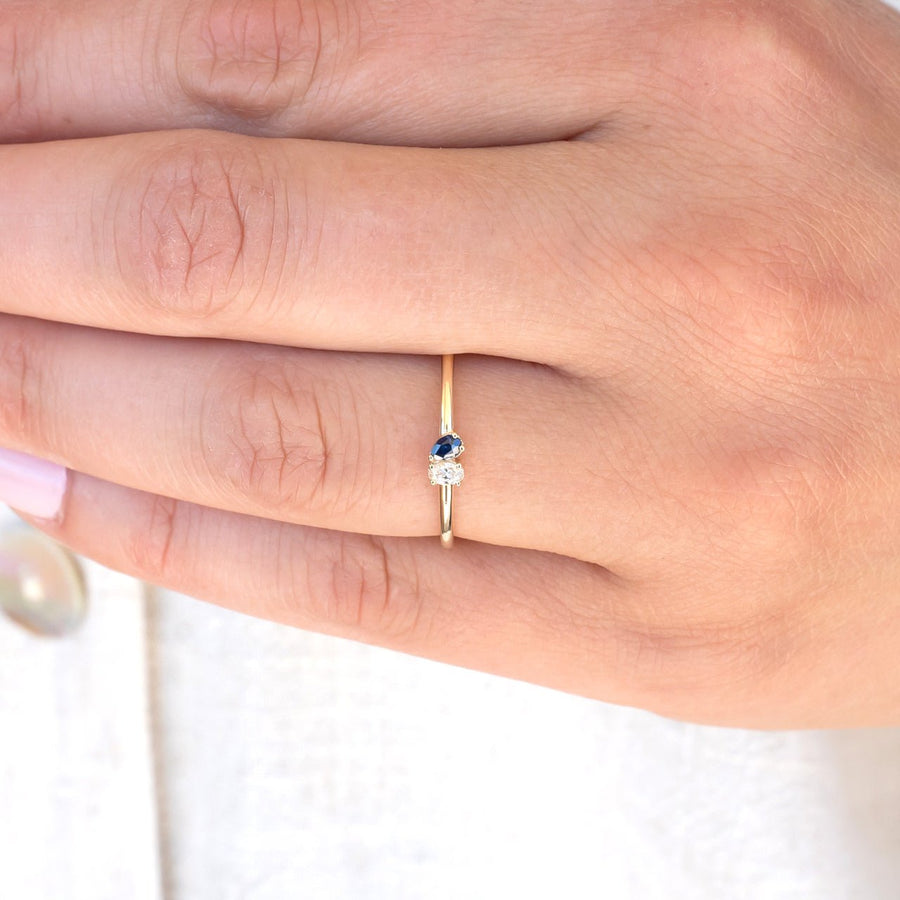 Mini Toi Et Moi Ring - Sapphire - Rings - Raelyn Rose Jewellery