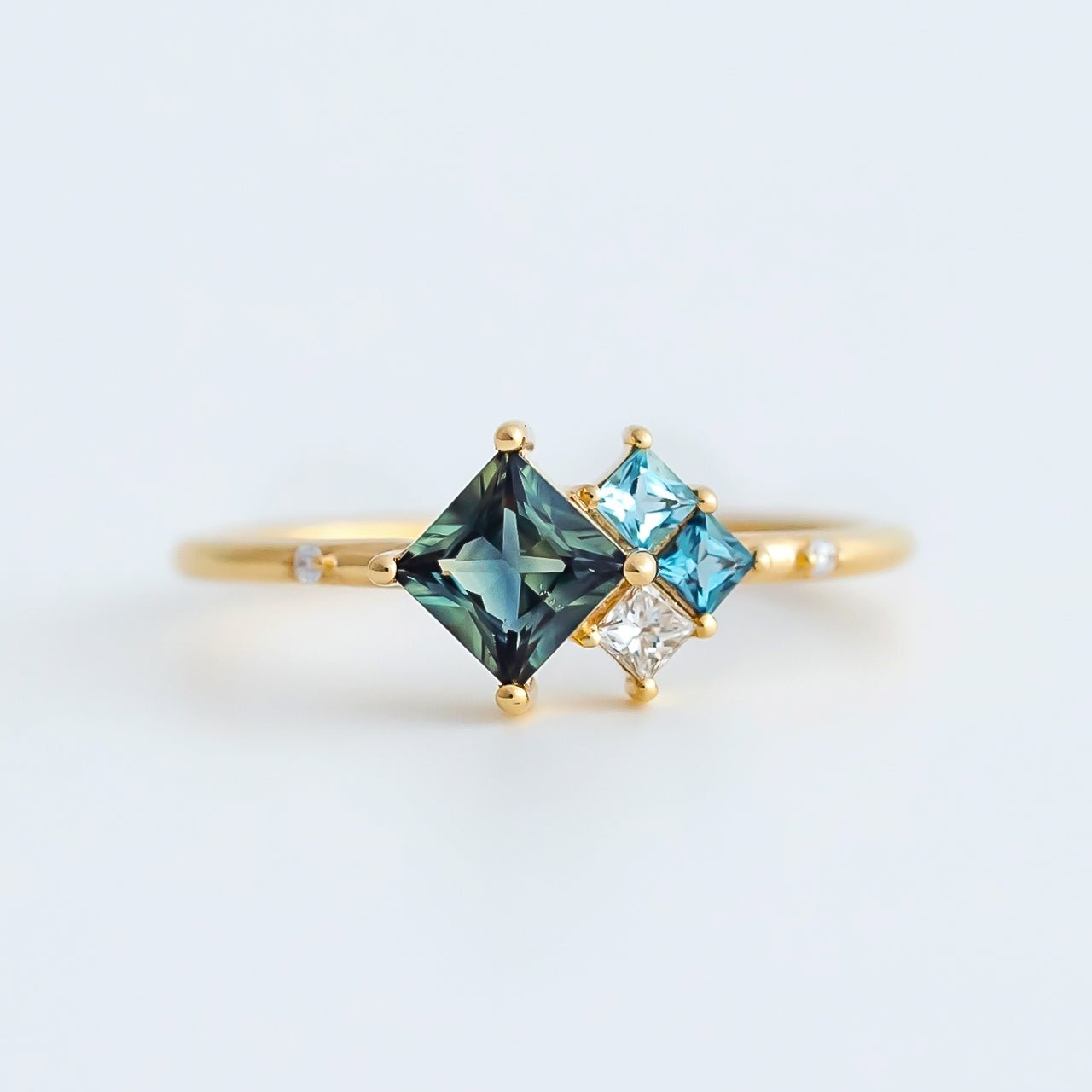 Ocean Cluster Ring - 0.55ct Sapphire - Rings - Raelyn Rose Jewellery