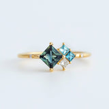 Ocean Cluster Ring - 0.55ct Sapphire - Rings - Raelyn Rose Jewellery