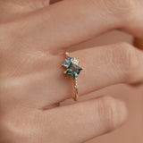 Ocean Cluster Ring - 0.55ct Sapphire - Rings - Raelyn Rose Jewellery