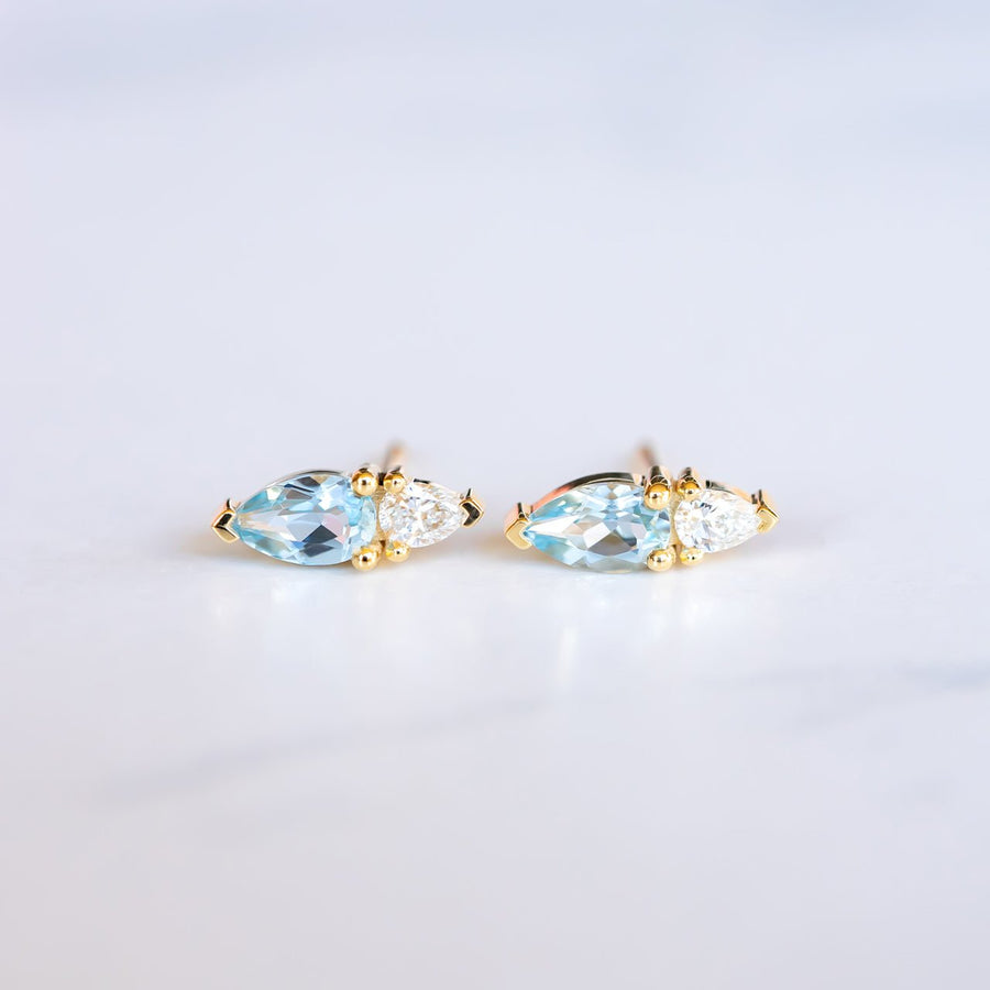 Petal Earrings - Aquamarine - Earrings - Raelyn Rose Jewellery