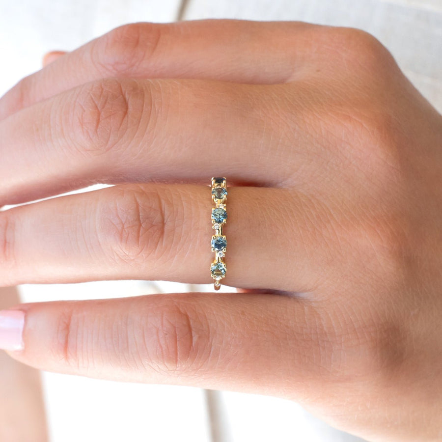 Scattered Serenity Ring - Round Sapphires - Rings - Raelyn Rose Jewellery