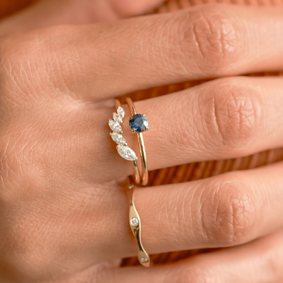 Starlight Ring - 4mm Sapphire - Rings - Raelyn Rose Jewellery
