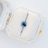 LSKU014: Australian Sapphire, 0.64ct Hexagon Cut, Deep Green/Blue Parti