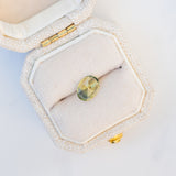 LSKU028: Australian Sapphire, 0.75ct Oval Rose Cut, Green/Yellow/Teal Parti