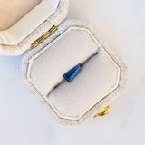 LSKU035: Australian Sapphire, 0.32ct Tapered Baguette Cut, Deep Blue