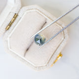 LSKU044: Australian Sapphire, 1.00ct Round Rose Cut, Teal/Yellow/Blue Parti