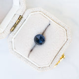 LSKU045: Australian Sapphire, 0.93ct Round Rose Cut, Midnight Navy Blue