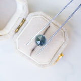 LSKU046: Australian Sapphire, 1.17ct Round Rose Cut, Teal/Green