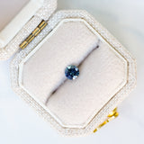 LSKU055: Australian Sapphire, 0.28ct Round Cut, Blue/Teal/Yellow Parti