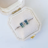 LSKU059: Australian Sapphire, 0.73cts Baguette Cut, Blue/Teal/Yellow Ombre, Matched Pair