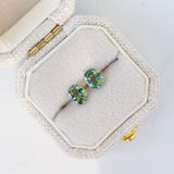 LSKU061: Australian Sapphire, 0.94cts Oval Cut, Green/Yellow Parti, Matched Pair