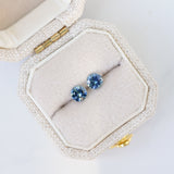 LSKU062: Australian Sapphire, 0.60cts Round Cut, Blue/Yellow Parti, Matched Pair