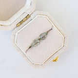 LSKU069: Australian Sapphire, 0.61cts Pear Rose Cut, Green/Yellow Parti, Matched Pair