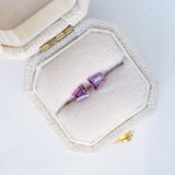 LSKU070: Ceylon Sapphire, 0.57cts Tapered Baguette Cut, Pink, Matched Pair