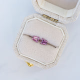 LSKU070: Ceylon Sapphire, 0.57cts Tapered Baguette Cut, Pink, Matched Pair