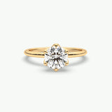 V677 - Lotus Basket Solitaire Ring Of Round Stone