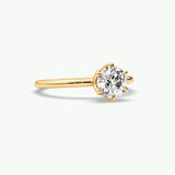 V677 - Lotus Basket Solitaire Ring Of Round Stone